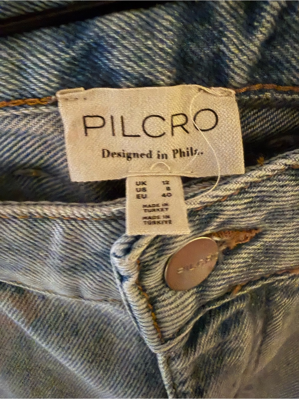 Pilcro Anthropologie Denim Maxi Skirt Front Slit Raw Hem Size 8 - Picture 4 of 5